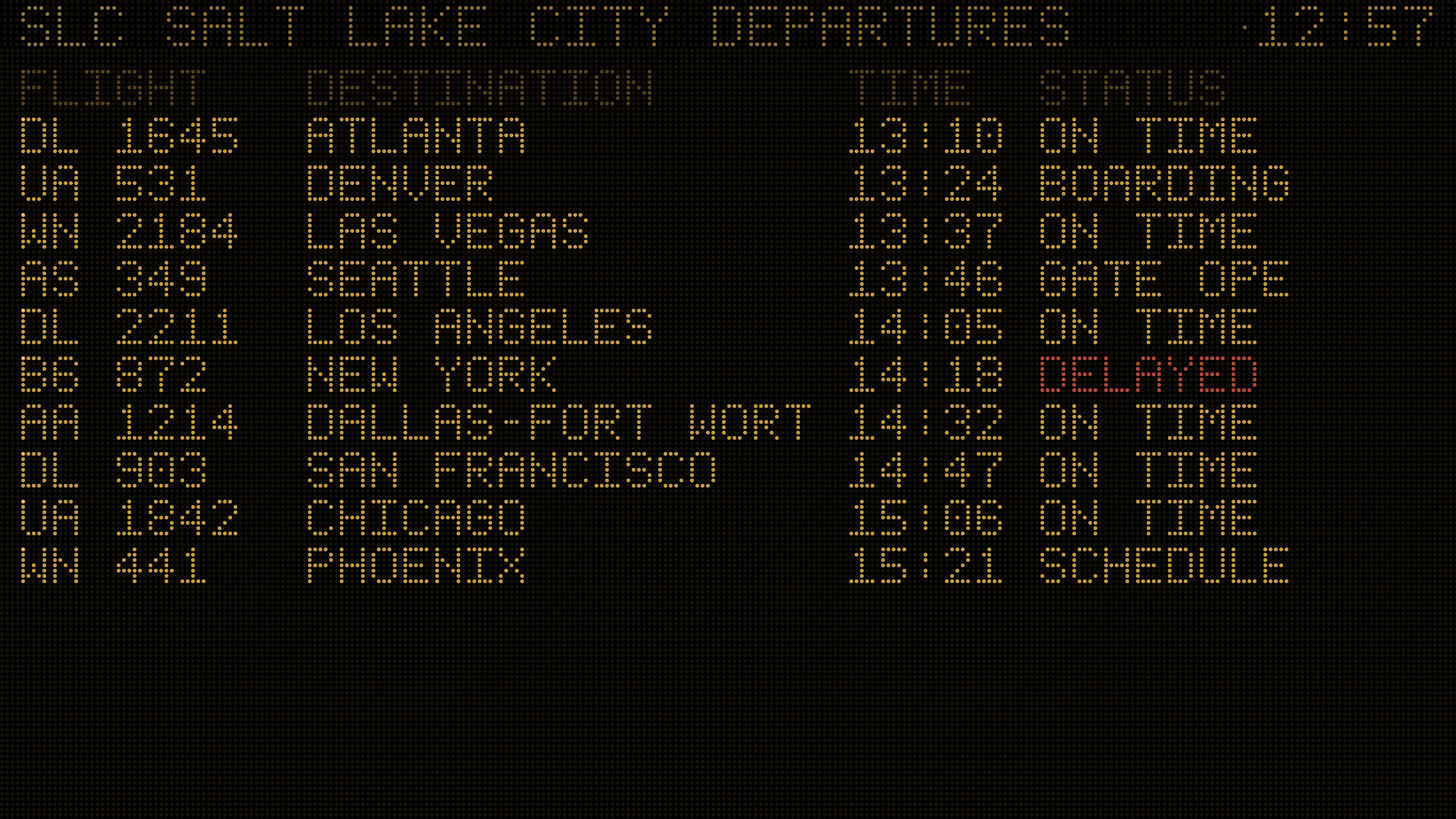 ArrivalsTV showing live Salt Lake City departures on Apple TV